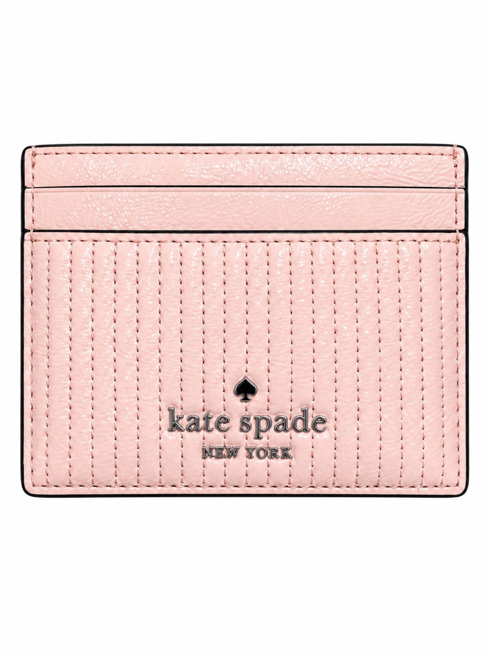 Kate Spade Rose Smoke Patent Quilted Cardholder Wallet NWT